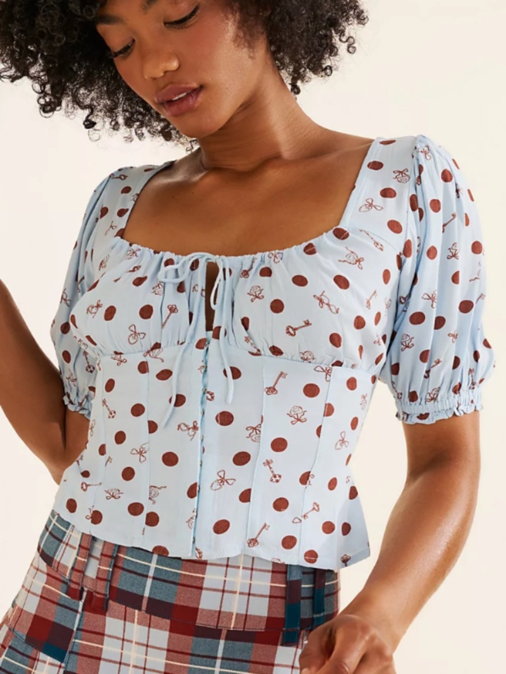 Free People Buttercup Printed Top in Blue